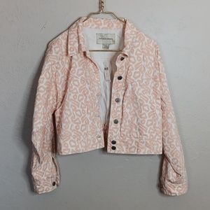 Anthropologie Pilcro Animal Print Denim Jacket Size XS NWT